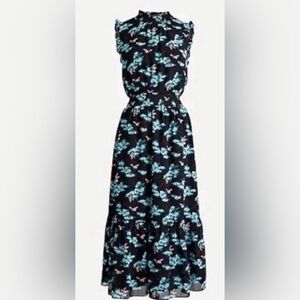 NWOT J.Crew Floral Smocked Sleeveless Dress Size Small